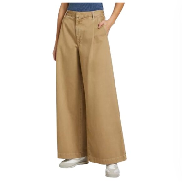 NWT Agolde Daryl Wide Leg Pants Womens 33 Khaki Beige High Rise Waist Cotton NEW - Picture 2 of 12